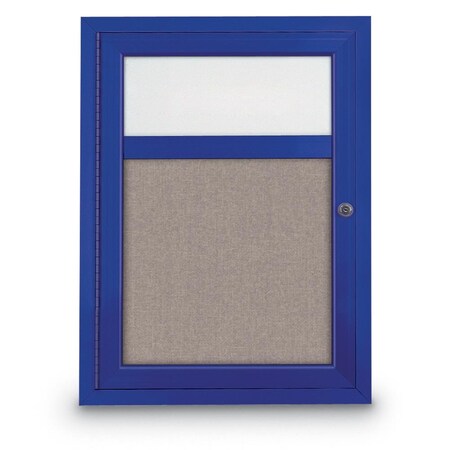 United Visual Products Slim Enclosed Corkboard, 30"x30", Gold Alum Frame/Cinnabar UVEB3030-GOLD-CINNABA